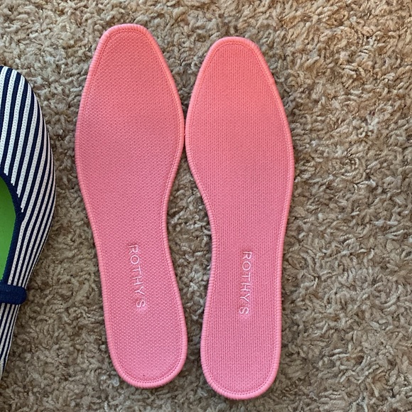 Rothy's Marina Navy Pinstripe Square Mary Jane Flats EUC Size 10 - Picture 5 of 6